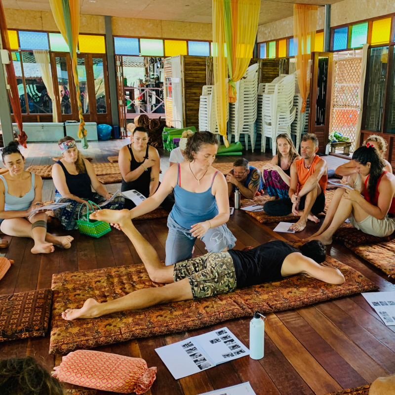Thai Massage demonstration in class