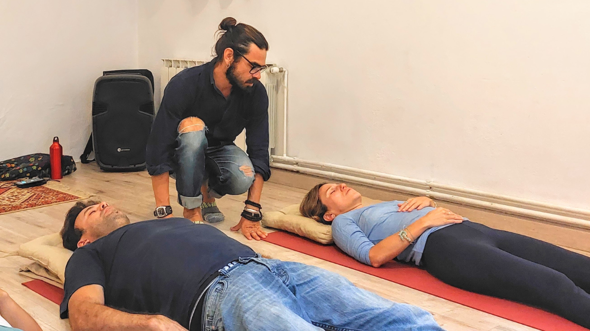 Rio with two two breathwork participants
